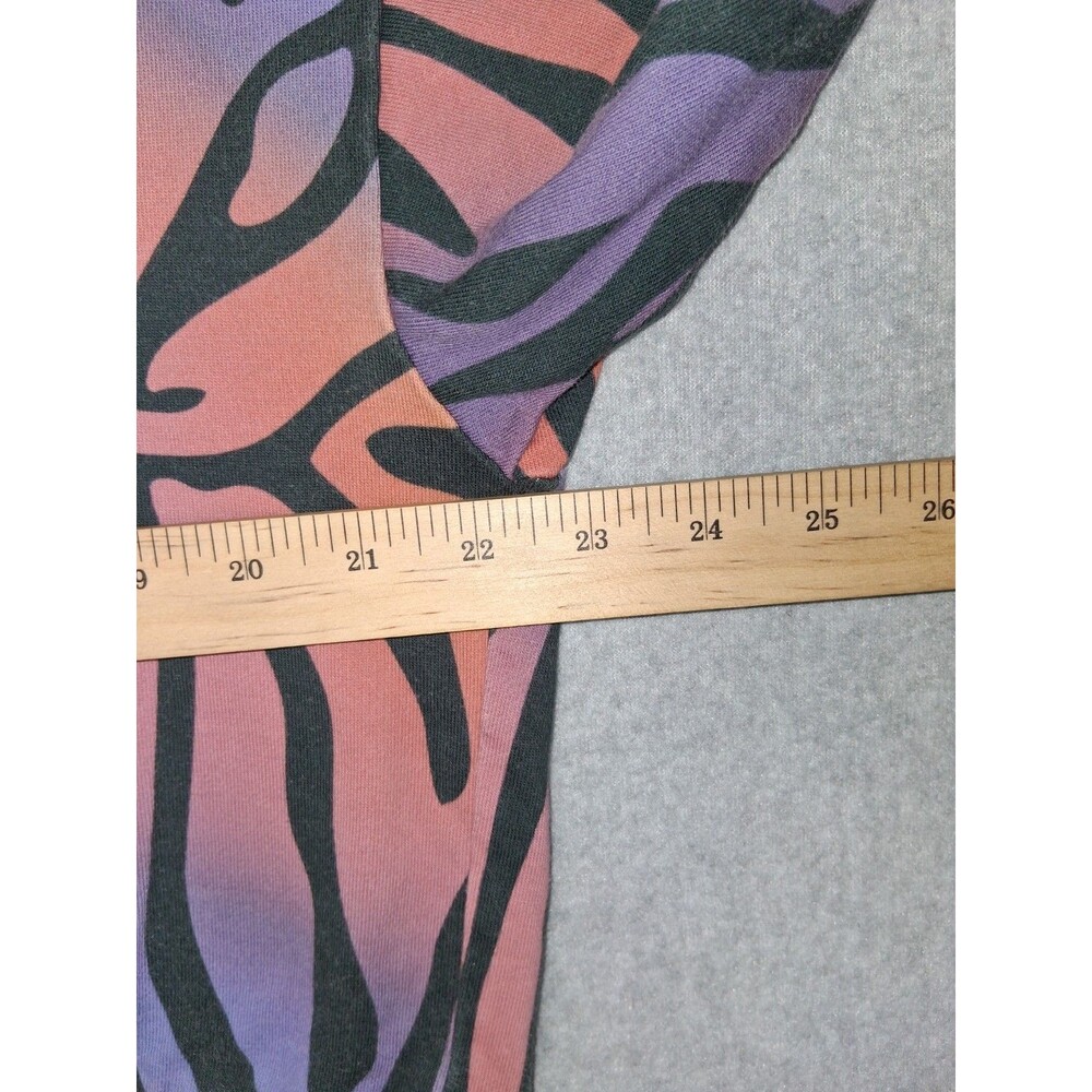Adidas Originals Cropped Sweatshirt Womens Medium Rainbow Tiger Print Athleisure - Picture 7 of 13